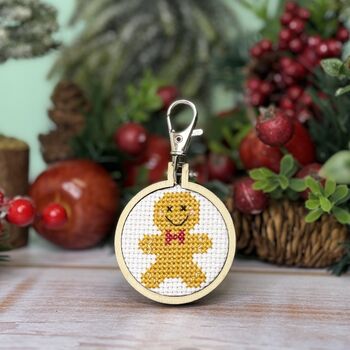 I Love You From My Head To My Dough Christmas Mini Matchbox Cross Stitch Kit, 5 of 5