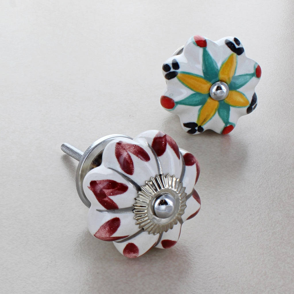 hearts flower ceramic door knobs by g decor