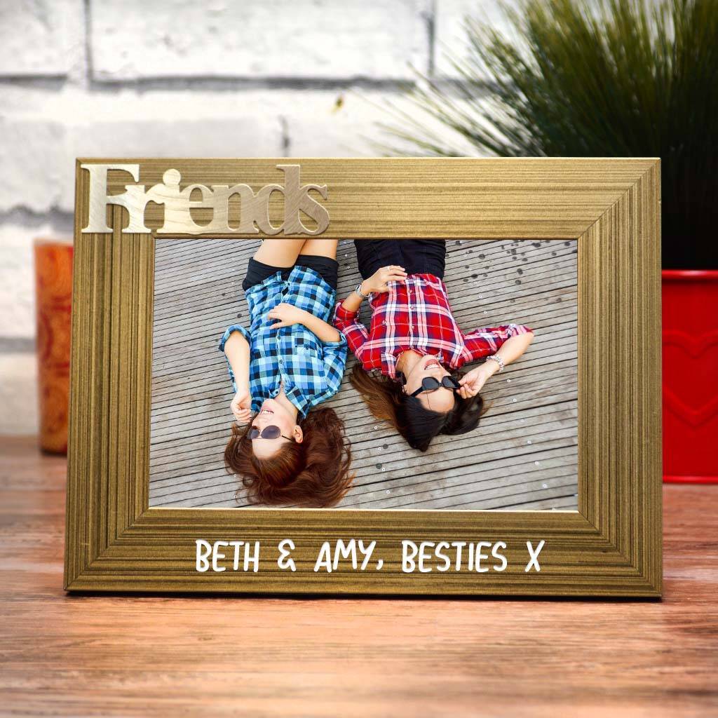 Personalised Wood Effect 'Friends' Photo Frame By