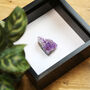 Amethyst Geode Box Frame Museum Quality Real Crystal Gemstone Journaling Manifestation Gifting Chakra Spirituality Interior Design Home Decor Wall Hanging Display Gift Ornament, thumbnail 2 of 4