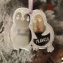 Personalised Penguin Couple Mirror Christmas Decoration, thumbnail 1 of 3