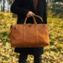 Stitched Detail Genuine Leather Holdall Vintage Look, thumbnail 5 of 12