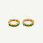 Emerald Green Hoop Earrings 18ct Gold Plated, thumbnail 1 of 4