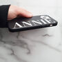 Black Leather Personalised iPhone Case, thumbnail 4 of 6
