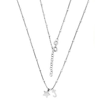 Sterling Silver Initial Star Charm Necklace, 5 of 9