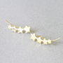 Sterling Silver Four Stars Earrings Climbers, thumbnail 2 of 6