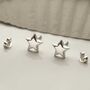 Sterling Silver Polished Star Studs, thumbnail 7 of 8