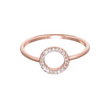 O Circle Halo Ring, Rose Or Gold Vermeil 925 Silver, 4 of 10