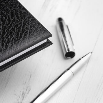 Personalised Luxury Black Leather Guest Book, 6 of 9