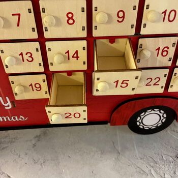 Wooden Truck Advent Calendar With LED Lights, 8 of 10