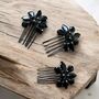 Black Crystal Hair Comb Set, thumbnail 3 of 3