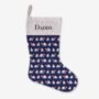 Personalised Christmas Stocking Navy Polar Bears Design, thumbnail 2 of 4