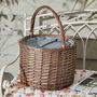 Round Grey Picnic Basket With Chiller Compartment, thumbnail 1 of 7