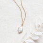 Gold Plated Rhombus Pearl Pendant Necklace, thumbnail 7 of 12