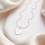 Personalised Cherish Heart Necklace Sterling Silver | Baptism | 1st Birthday | Engraved Jewellery, thumbnail 3 of 5