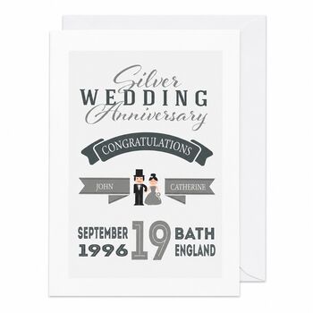 Personalised Silver Wedding Anniversary Card, 6 of 6