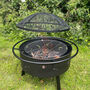 Sun And Moon Fire Pit With Spark Guard, Poker And Cover, thumbnail 9 of 12