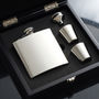 Personalised Hip Flask Box Set With Engraved Cups, thumbnail 1 of 5
