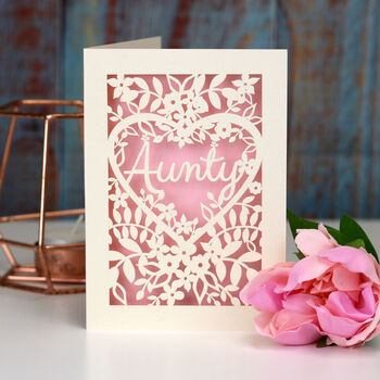 Papercut Aunt, Auntie Or Aunty Card, 2 of 5