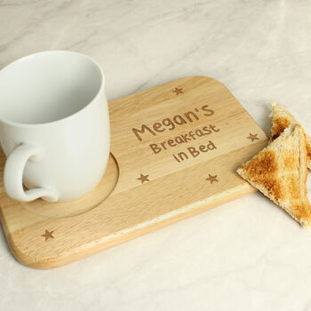 Personalised Stars Wooden Tea And Biscuit Coaster Tray, 3 of 11