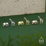 Sterling Silver Elephant And Giraffe Stud Earrings, thumbnail 2 of 12