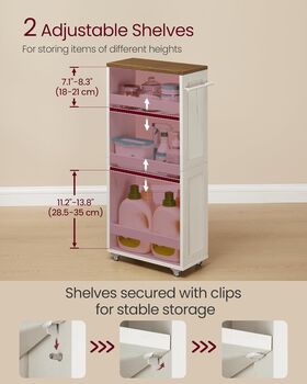 Four Tier Slim Storage Trolley Kitchen Cart, 4 of 6