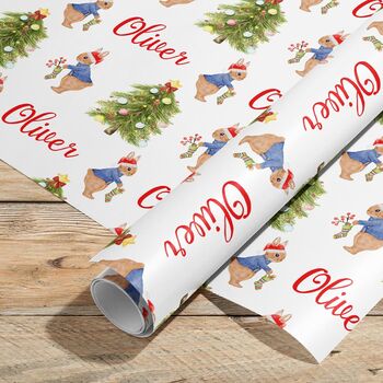 Personalised Rabbit Christmas Wrapping Paper Roll, 3 of 7