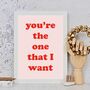 You're The One Typography Print, thumbnail 2 of 2