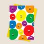 Funny Abstract Smiley Spots Birthday Thank You Card Set, thumbnail 3 of 3