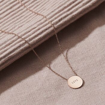 Personalised 9ct Gold Message Disc Necklace, 4 of 7