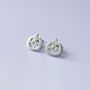 Spooky Jack O Lantern Pumpkin Stud Earrings, thumbnail 2 of 3