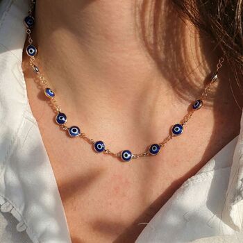 Evil Eye Charm Gold Plated Protection Necklace, 3 of 4