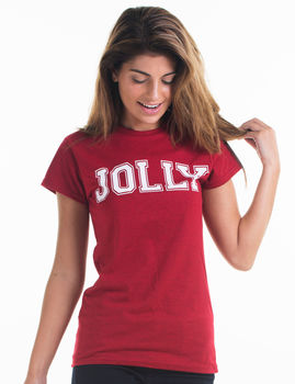 Womens Festive Christmas Jolly Slogan Tshirt, 2 of 6