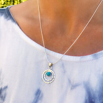 Infinity Universe Turquoise Silver Necklace, 8 of 12