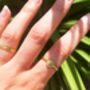 Gold Plated Engraved Stackable Solis Sun Ring, thumbnail 2 of 6
