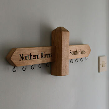 Wooden Engraved Key Hanger For Wall | Personalised, 4 of 12