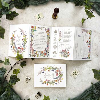 Cottage Garden Wedding Concertina Invitations, 3 of 7