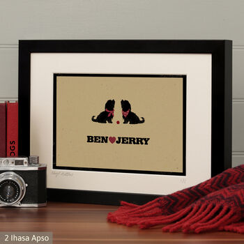 Personalised Ihasa Apso Print For One Or Two Dogs, 10 of 12