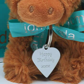 Happy Birthday Highland Coo Cow Soft Toy Gift Boxed, 3 of 11