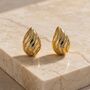 Crystal Dome 18k Gold Plated Waterproof Earrings, thumbnail 1 of 4