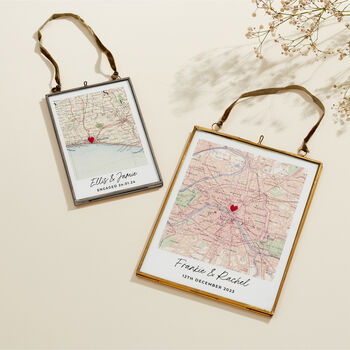Personalised Vintage Map Picture With Stitched Heart, 4 of 10