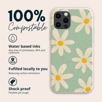 Mint Daisies Eco Friendly, Biodegradable Phone Case, 2 of 8