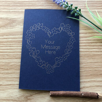 Personalised Heart And Flower Wedding Gold Foil Card, 7 of 12