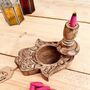 Mango Wood Backflow Incense Holder Hamsa Hand, thumbnail 4 of 5