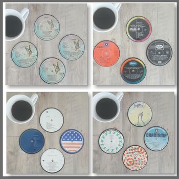 Set Of Four Vinyl Record Coasters Albums, 11 of 12