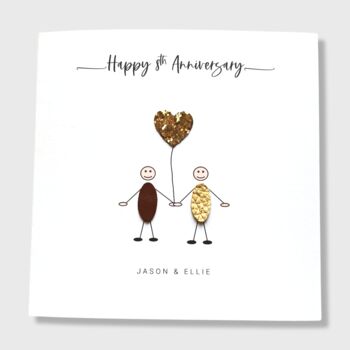 8th Wedding Anniversary Card Personalised Bronze, 5 of 5