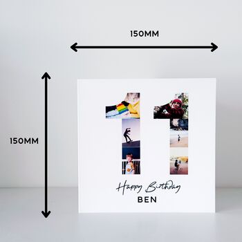 Personalised 11th Birthday Photo Collage Card, 3 of 8