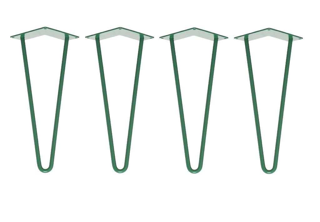 Four X Two Rod Green Hairpin Legs In All Sizes, 1 of 2