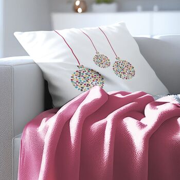 White Contemporary Christmas Bauble Cushion Cover, 3 of 6
