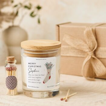 Personalised Christmas Candle Gift Set With Name, 5 of 7